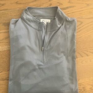 Peter Millar Light Gray Textured Quarter-Zip